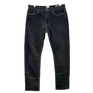 FLINT AND TINDER Men's Slim Fit Micro Corduroy Pants Dark Grey 33x30